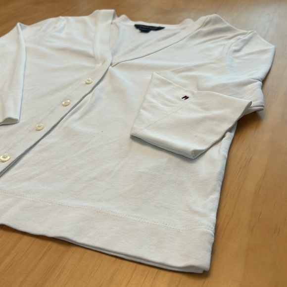 TOMMY HILFIGER Women’s White Button Up Cardigan Size Large Vintage - Picture 7 of 8